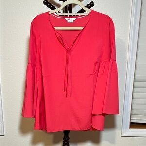 Boden Vibrant Pink Blouse with Tie-Front